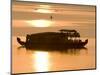 Houseboat at Dusk in Ashtamudi Lake, Kollam, Kerala, India, Asia-null-Mounted Photographic Print