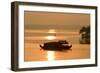 Houseboat at Dusk in Ashtamudi Lake, Kollam, Kerala, India, Asia-Balan Madhavan-Framed Photographic Print