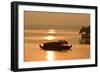 Houseboat at Dusk in Ashtamudi Lake, Kollam, Kerala, India, Asia-Balan Madhavan-Framed Photographic Print