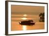 Houseboat at Dusk in Ashtamudi Lake, Kollam, Kerala, India, Asia-Balan Madhavan-Framed Photographic Print