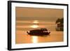 Houseboat at Dusk in Ashtamudi Lake, Kollam, Kerala, India, Asia-Balan Madhavan-Framed Photographic Print