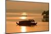 Houseboat at Dusk in Ashtamudi Lake, Kollam, Kerala, India, Asia-Balan Madhavan-Mounted Photographic Print