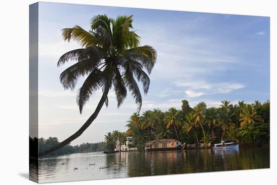 Houseboat, Backwaters, Alappuzha or Alleppey, Kerala, India-Peter Adams-Stretched Canvas