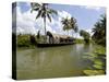 Houseboat in Murinjapuzha, Near Vaikom, Kerala, India-Balan Madhavan-Stretched Canvas