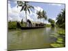 Houseboat in Murinjapuzha, Near Vaikom, Kerala, India-Balan Madhavan-Mounted Photographic Print