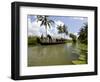 Houseboat in Murinjapuzha, Near Vaikom, Kerala, India-Balan Madhavan-Framed Photographic Print