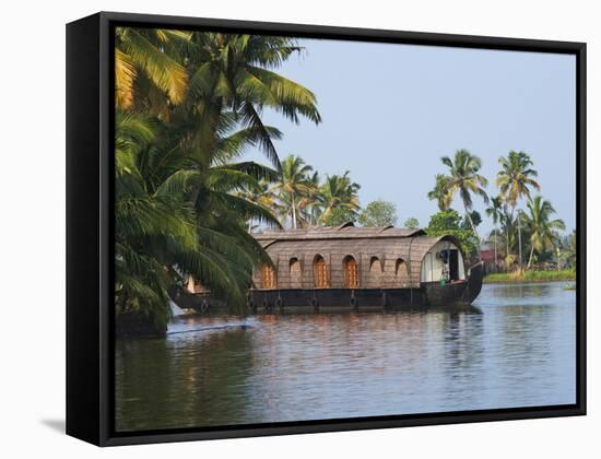 Houseboat on the Backwaters of Kerala, India-Keren Su-Framed Stretched Canvas