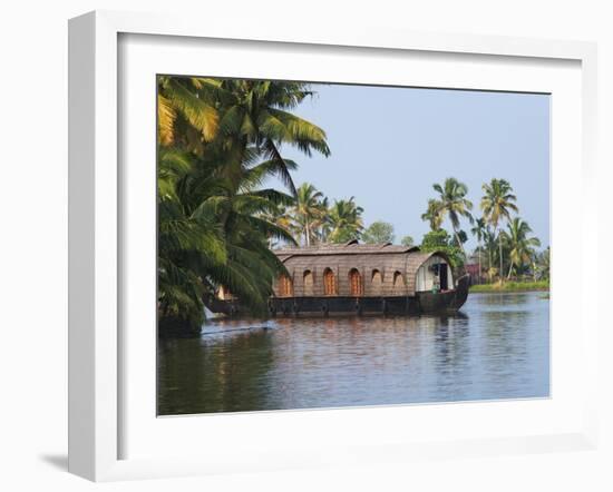 Houseboat on the Backwaters of Kerala, India-Keren Su-Framed Premium Photographic Print