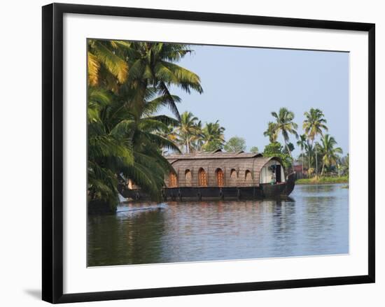 Houseboat on the Backwaters of Kerala, India-Keren Su-Framed Photographic Print