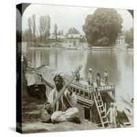 Houseboat Party, Jhelum River, Kashmir, India, C1900s-Underwood & Underwood-Stretched Canvas