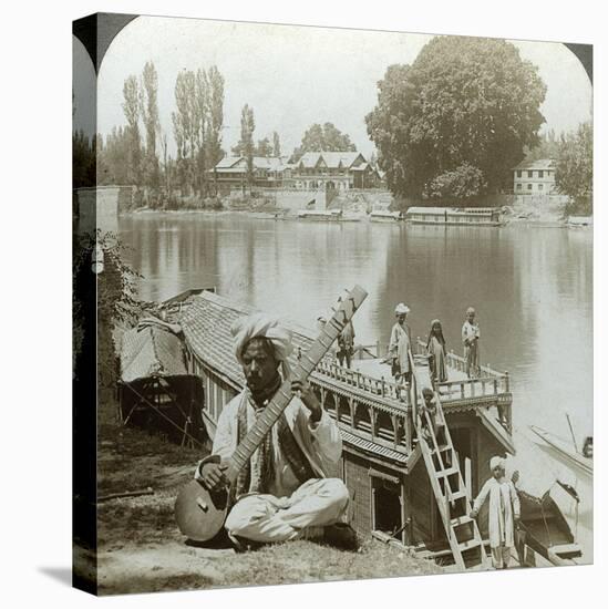Houseboat Party, Jhelum River, Kashmir, India, C1900s-Underwood & Underwood-Stretched Canvas