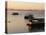 Houseboats at Dawn at Cutty Sark Hotel Marina, Lake Kariba, Zimbabwe, Africa-David Poole-Stretched Canvas