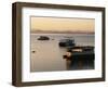 Houseboats at Dawn at Cutty Sark Hotel Marina, Lake Kariba, Zimbabwe, Africa-David Poole-Framed Photographic Print