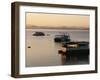 Houseboats at Dawn at Cutty Sark Hotel Marina, Lake Kariba, Zimbabwe, Africa-David Poole-Framed Photographic Print