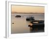 Houseboats at Dawn at Cutty Sark Hotel Marina, Lake Kariba, Zimbabwe, Africa-David Poole-Framed Photographic Print