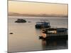 Houseboats at Dawn at Cutty Sark Hotel Marina, Lake Kariba, Zimbabwe, Africa-David Poole-Mounted Photographic Print