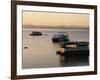 Houseboats at Dawn at Cutty Sark Hotel Marina, Lake Kariba, Zimbabwe, Africa-David Poole-Framed Photographic Print