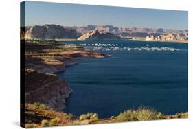 Houseboats at marina at Lake Powell, Arizona, USA-null-Stretched Canvas