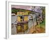 Houseboats, Loch Lomond (Oil on Canvas)-George Leslie Hunter-Framed Giclee Print