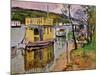Houseboats, Loch Lomond (Oil on Canvas)-George Leslie Hunter-Mounted Giclee Print