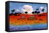 Houseboats on the Amazon River-John Newcomb-Framed Stretched Canvas