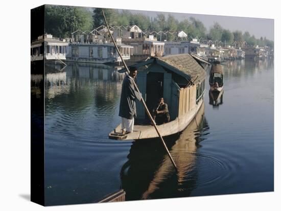 Houseboats on the Lake at Srinagar, Kashmir, Jammu and Kashmir State, India-Christina Gascoigne-Stretched Canvas