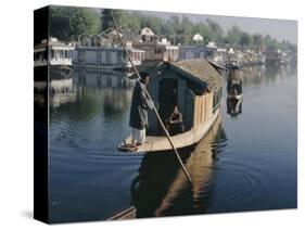 Houseboats on the Lake at Srinagar, Kashmir, Jammu and Kashmir State, India-Christina Gascoigne-Stretched Canvas