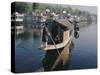 Houseboats on the Lake at Srinagar, Kashmir, Jammu and Kashmir State, India-Christina Gascoigne-Stretched Canvas