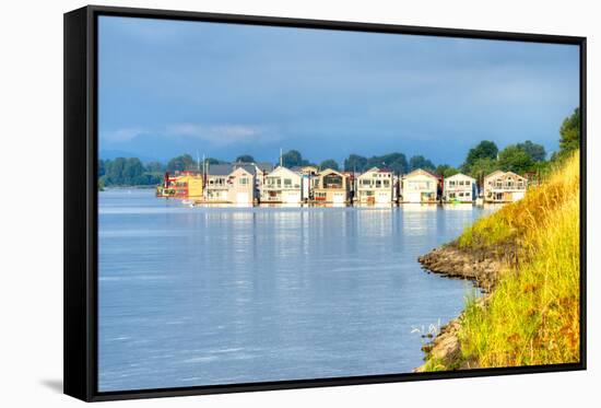 Houseboats-Anton Foltin-Framed Stretched Canvas