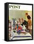 "Housecall," Saturday Evening Post Cover, February 27, 1960-George Hughes-Framed Stretched Canvas