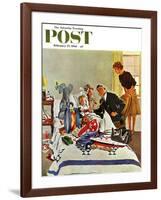 "Housecall," Saturday Evening Post Cover, February 27, 1960-George Hughes-Framed Giclee Print