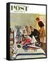 "Housecall," Saturday Evening Post Cover, February 27, 1960-George Hughes-Framed Stretched Canvas