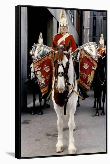 Household Cavalry Blues & Royals Drum horse-Associated Newspapers-Framed Stretched Canvas