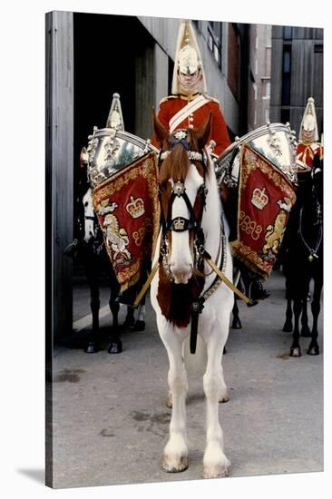 Household Cavalry Blues & Royals Drum horse-Associated Newspapers-Stretched Canvas