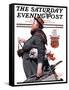 "Housekeeper" Saturday Evening Post Cover, March 27,1920-Norman Rockwell-Framed Stretched Canvas