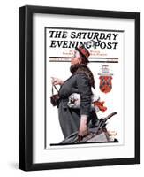 "Housekeeper" Saturday Evening Post Cover, March 27,1920-Norman Rockwell-Framed Premium Giclee Print