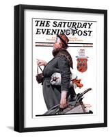 "Housekeeper" Saturday Evening Post Cover, March 27,1920-Norman Rockwell-Framed Giclee Print