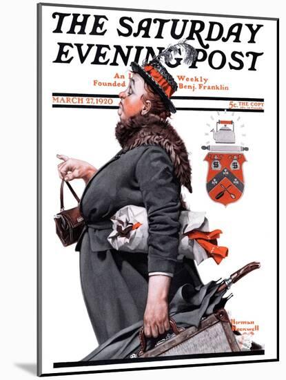 "Housekeeper" Saturday Evening Post Cover, March 27,1920-Norman Rockwell-Mounted Giclee Print