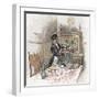 Housemaid Decorating the Table with a Vase of Flowers-null-Framed Giclee Print