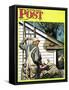 "Housepainter and Bird's Nest," Saturday Evening Post Cover, May 12, 1945-Stevan Dohanos-Framed Stretched Canvas