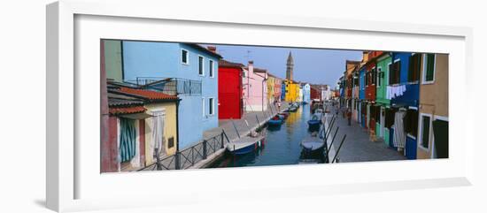 Houses Along a Canal, Burano, Venice, Veneto, Italy-null-Framed Photographic Print