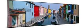 Houses Along a Canal, Burano, Venice, Veneto, Italy-null-Mounted Photographic Print