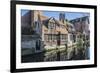 Houses Along a Channel, Historic Center of Bruges, UNESCO World Heritage Site, Belgium, Europe-G&M-Framed Photographic Print