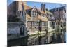 Houses Along a Channel, Historic Center of Bruges, UNESCO World Heritage Site, Belgium, Europe-G&M-Mounted Photographic Print