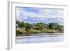 Houses along a riverbank in the Amazon basin, Peru.-Tom Norring-Framed Photographic Print