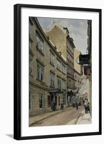 Houses Along a Street, Mozart House, Vienna, Austria-null-Framed Giclee Print