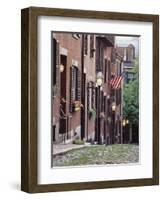Houses Along Acorn Street, Boston, Massachusetts, USA-Walter Bibikow-Framed Photographic Print