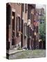 Houses Along Acorn Street, Boston, Massachusetts, USA-Walter Bibikow-Stretched Canvas