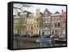 Houses Along Canal, Leiden, Netherlands, Europe-Ethel Davies-Framed Stretched Canvas