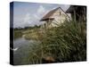 Houses Along the Louisiana Bayou are Seen-null-Stretched Canvas